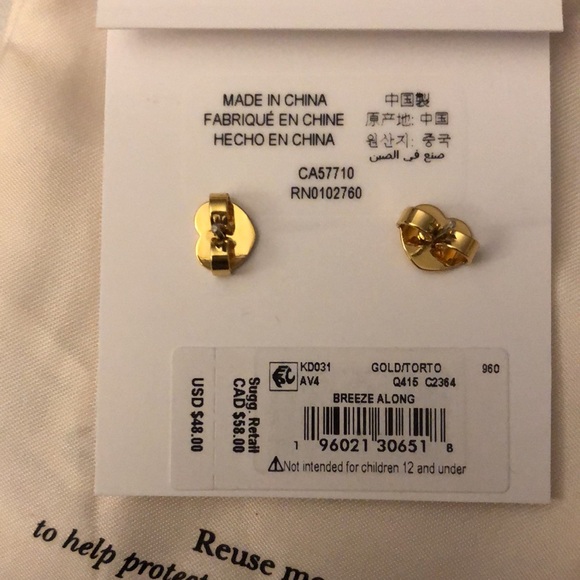 Kate Spade Gold Tone & Faux Tortoise Breeze Along Round Stud Earrings NWT - Picture 12 of 12